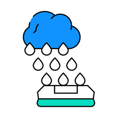 rain sensor line icon vector. rain sensor sign. isolated symbol illustration