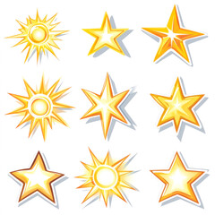 Gold Shiny Star for Christmas and New Year