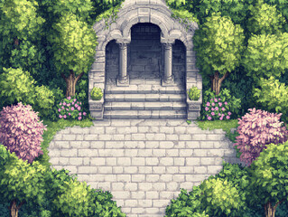 Stone Archway Entrance to a Garden