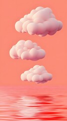 Soft Clouds Floating Over Calm Ocean Water