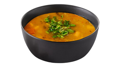 Showcase the hearty warmth of beef soup with this close-up. Ideal for menus, this image emphasizes the tender meat and flavorful broth.