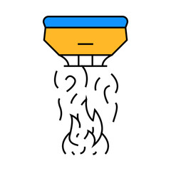 Fototapeta premium fire sensor line icon vector. fire sensor sign. isolated symbol illustration