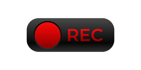 Rec indicator for live video recording. Video record icon.