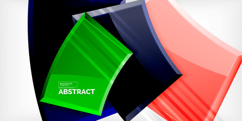 Colorful geometric abstract shapes. Illustration For Wallpaper, Banner, Background, Card, Book Illustration, landing page