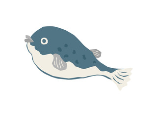 手書き風のふぐのイラスト