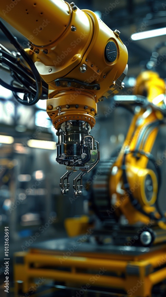 Poster automated robotics workshop, 4k hyperrealistic photo