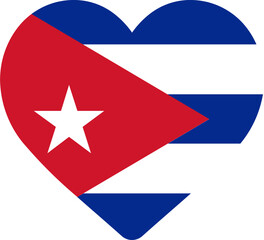 Heart icon on Cuba flag