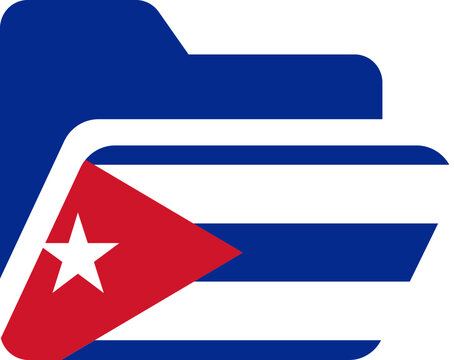 Folder shape of Cuba flag