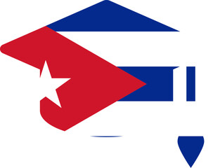 Cuba flag on degree cap icon
