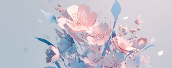 Elegant paper flowers in a vase, crafted from delicate multicolored cardstock, 4K hyperrealistic photo