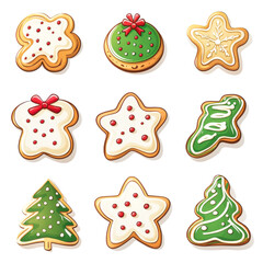 Gingerbread Christmas Trees and Snowflakes Pattern