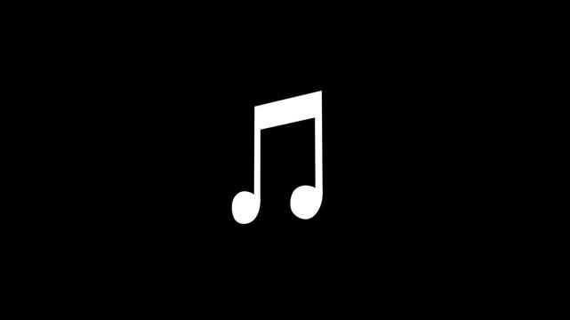 Music icon animation on the black background. music icon animation video. neon musical note icons.