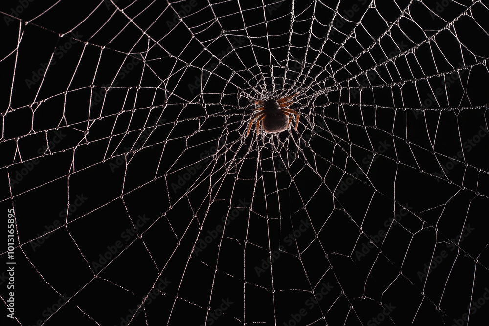 Poster spider web black with transparent background