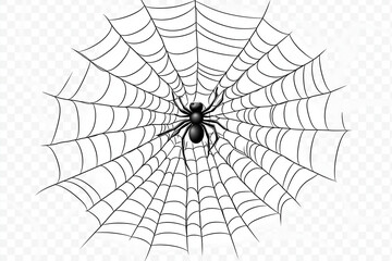 Obraz premium Spider web black with transparent background