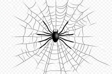 Fototapeta premium Spider web black with transparent background 