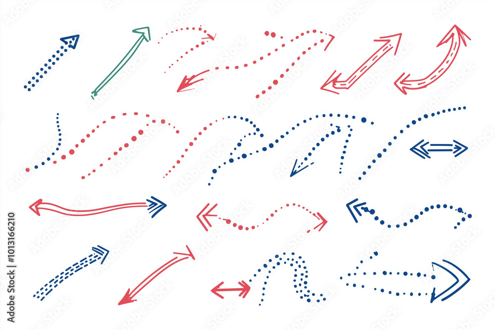 Poster squiggle line dashed arrows