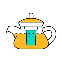 teapot for boiling tea line icon vector. teapot for boiling tea sign. isolated symbol illustration