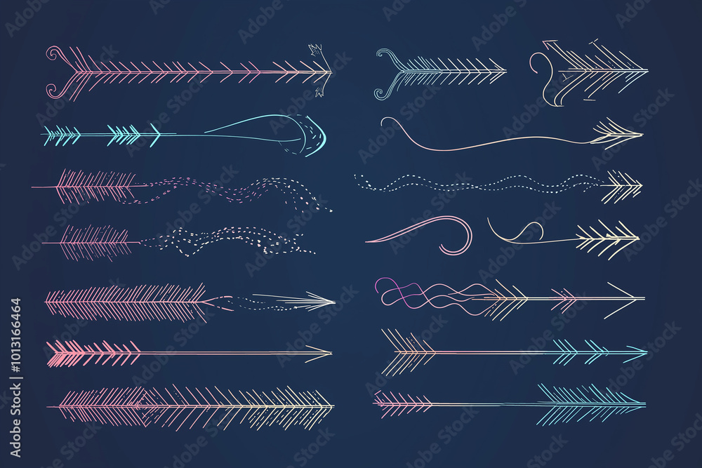 Poster squiggle line dashed arrows