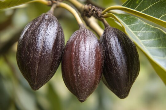 Shea Nuts Resting on the Leaves of the Vitellaria Paradoxa Tree