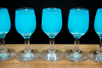 High-proof alcohol in a glass, bar, club.
