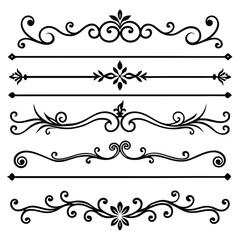 Elegant Decorative Flourishes and Borders