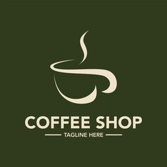 Coffee shop logo design illustration