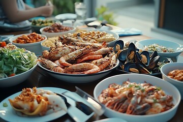 A Table Full of Seafood Delights: A Feast for the Senses