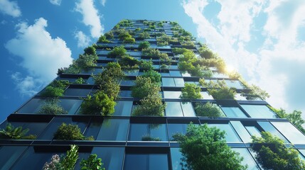 Modern Sustainable Green Building with Eco-Friendly Design