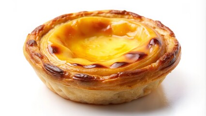 Experience the rich flavors of a golden brown custard tart with a flaky crust—delight in the deliciousness of