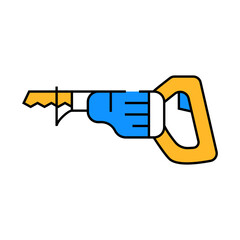 reciprocating saw tool line icon vector. reciprocating saw tool sign. isolated symbol illustration
