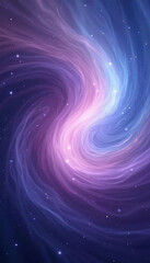 Fototapeta premium Swirling Purple and Blue Cosmic Vortex: Abstract image featuring a mesmerising spiral of purple and blue cosmic energy. Bright stars punctuate the swirling patterns, vertical wallpaper/background.