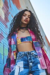 Young woman wearing y2k fashion resurgence