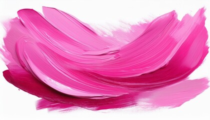 pink oil brush stroke on white background; abstract art collage; modern design