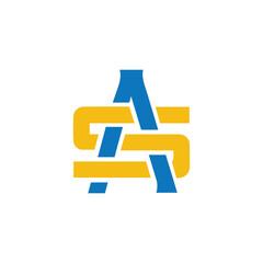 initial as letter logo design, as letter logo vector, as icon for monogram, as logo for business.