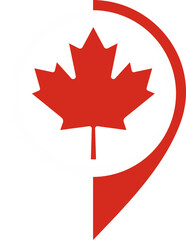 Map Icon Inside CANADA Flag