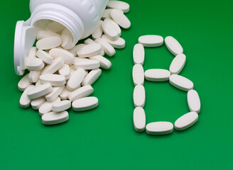 vitamin b pills and bottle