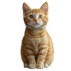 Obraz premium Adorable Ginger Kitten Isolated On a White Background