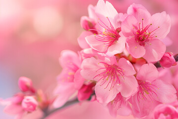 Close-Up of Beautiful Sakura Blossoms Background