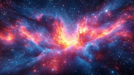Fototapeta premium Cosmic Zodiac Symbols in a Colorful Space Burst