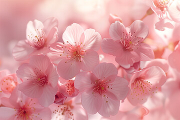 Close-Up of Beautiful Sakura Blossoms Background