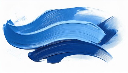 Naklejka premium blue oil brush stroke on white background; abstract art collage; modern design