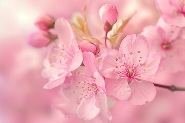 Close-Up of Beautiful Sakura Blossoms Background