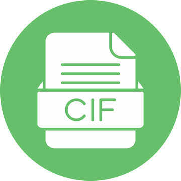 CIF File Format Vector Icon Design