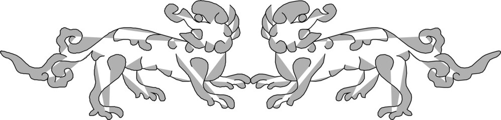 Vector sketch illustration silhouette design classic vintage ethnic background ornate carving ornament classic vintage ethnic traditional