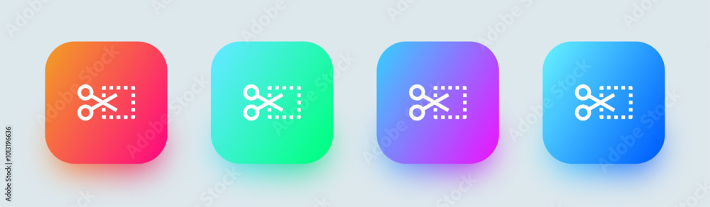 Poster edit clip line icon in square gradient colors. editing tool signs vector illustration.