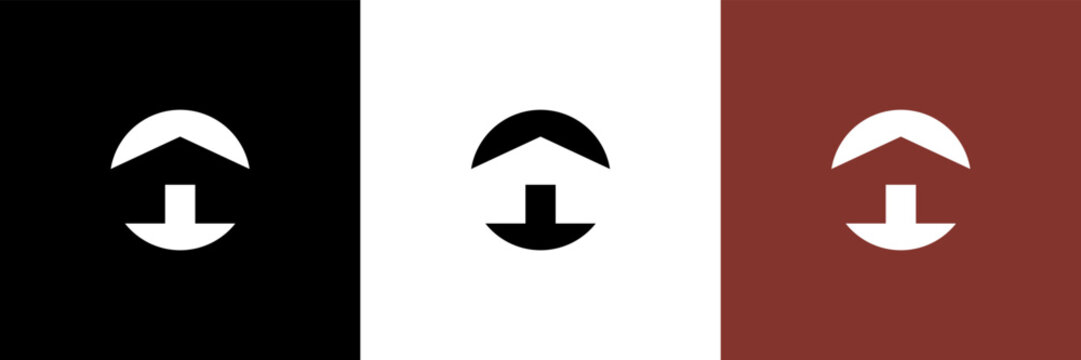 Simple minimalist house logo featuring clean lines and geometric shapes, perfect for modern architecture, real estate, or home-related businesses. Stylish, elegant, and contemporary design