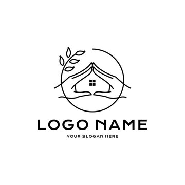 Simple minimalist house logo featuring clean lines and geometric shapes, perfect for modern architecture, real estate, or home-related businesses. Stylish, elegant, and contemporary design