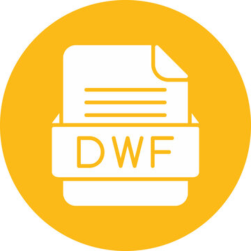 DWF File Format Vector Icon Design