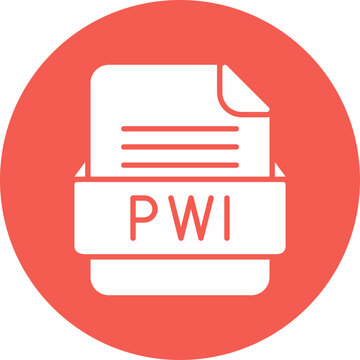 PWI File Format Vector Icon Design