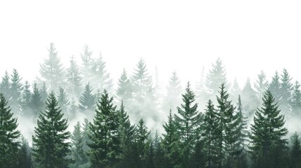 Misty Evergreen Forest